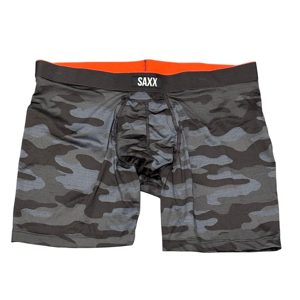 Saxx Pro NWT Performance Boxer Brief 6" with Fly in Remote Camo Faded Black - XL
